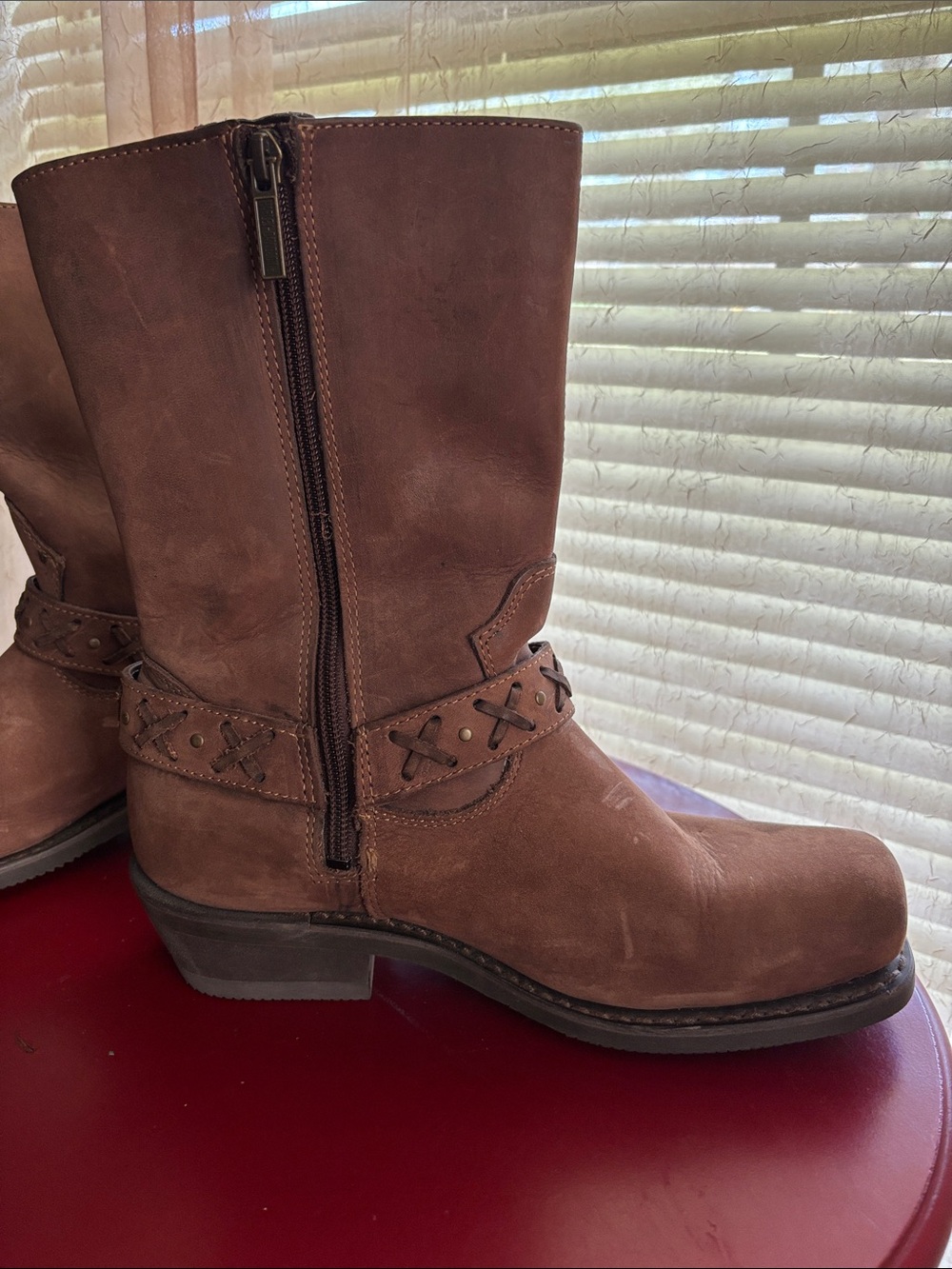 Harley-Davidson Brown Leather Mid-Calf Women’s US Size 9.5 Motorcycle Boots - Picture 9 of 16
